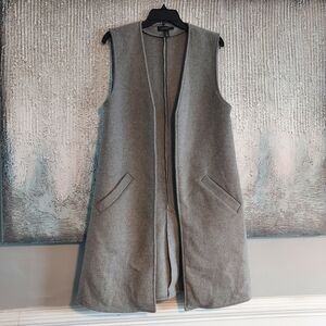 Halogen Gray Sleeveless Long Wool blend Vest  One Size
